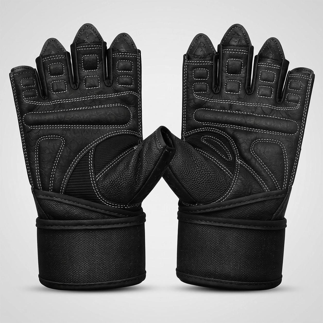 Wrist Wraps Leather Fitness Gloves Image 3