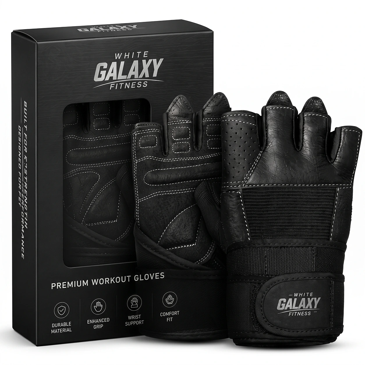Wrist Wraps Leather Fitness Gloves Image 2